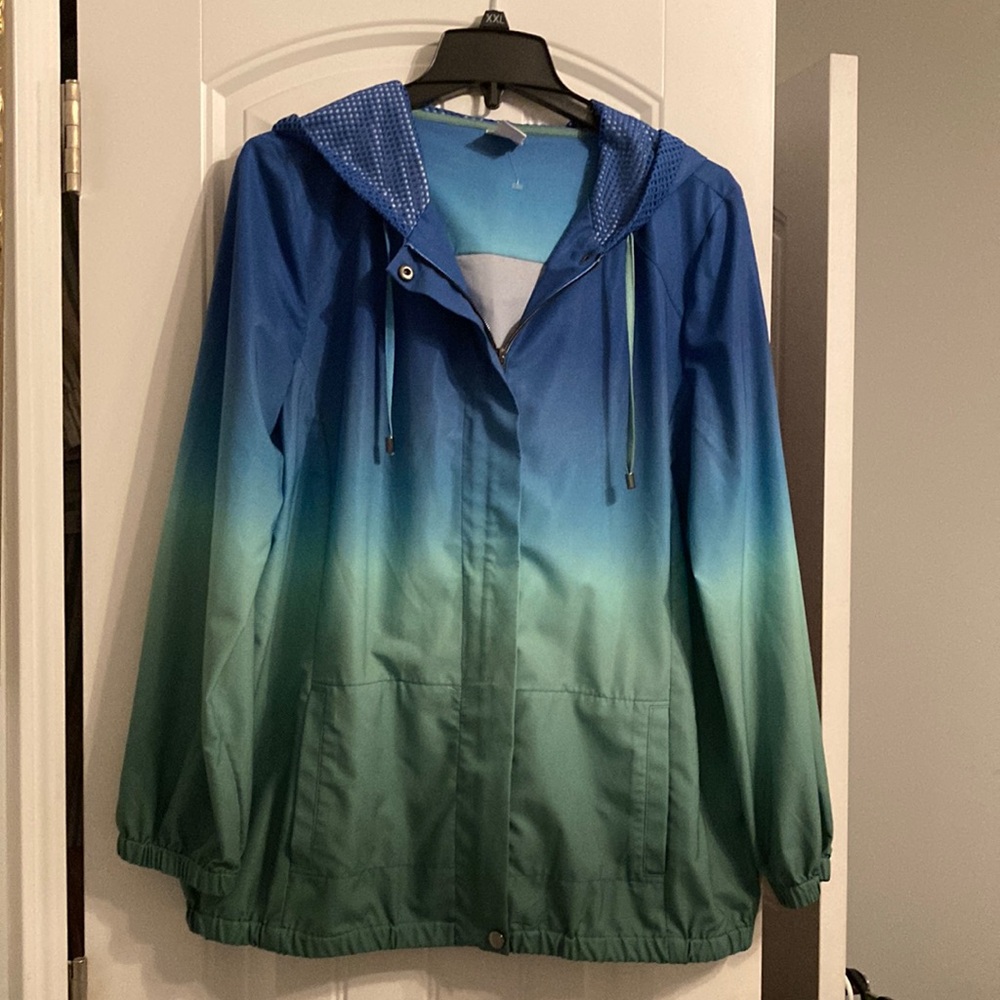 Chico  blue and Green Ombre Hooded Jacket